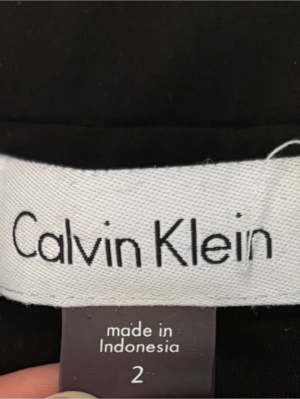 Calvin Klein Black Long Sleeve Wrap Dress with Collar - Picture 3 of 3